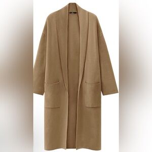 LILLUSORY Long Cardigan Sweaters Womans L Quiet Luxury Oversized Coatigan NWT